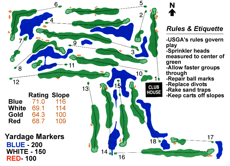 Pigeon Creek Golf Course Layout